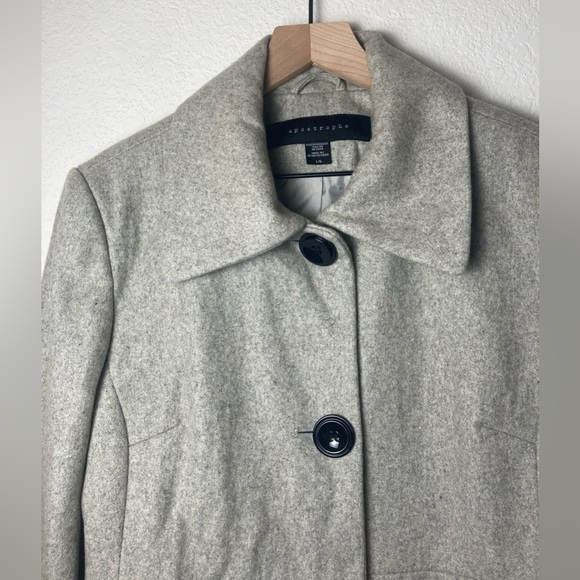 Apostrophe Wool Blend Single Breasted Button Up Pea Coat - Picture 2 of 8
